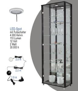 fif möbel Vitrine OPTIMA | Schwarz