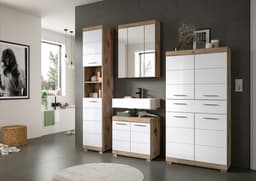 welltime Badezimmerspiegelschrank SIENA | Holztöne