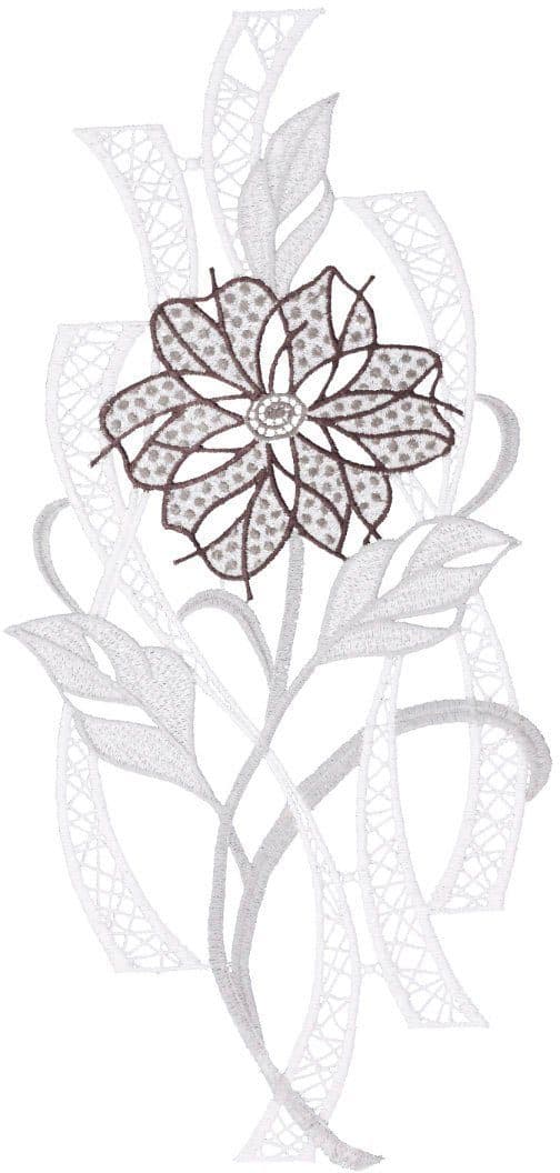 W. Reuter & Sohn - Plauener Spitze® Fensterbild Moderne Blüte