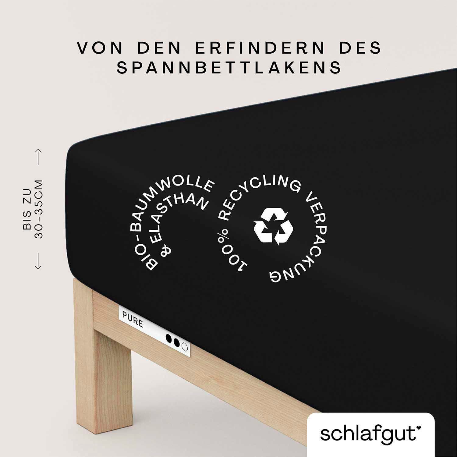 Schlafgut Spannbettlaken PURE | Schwarz