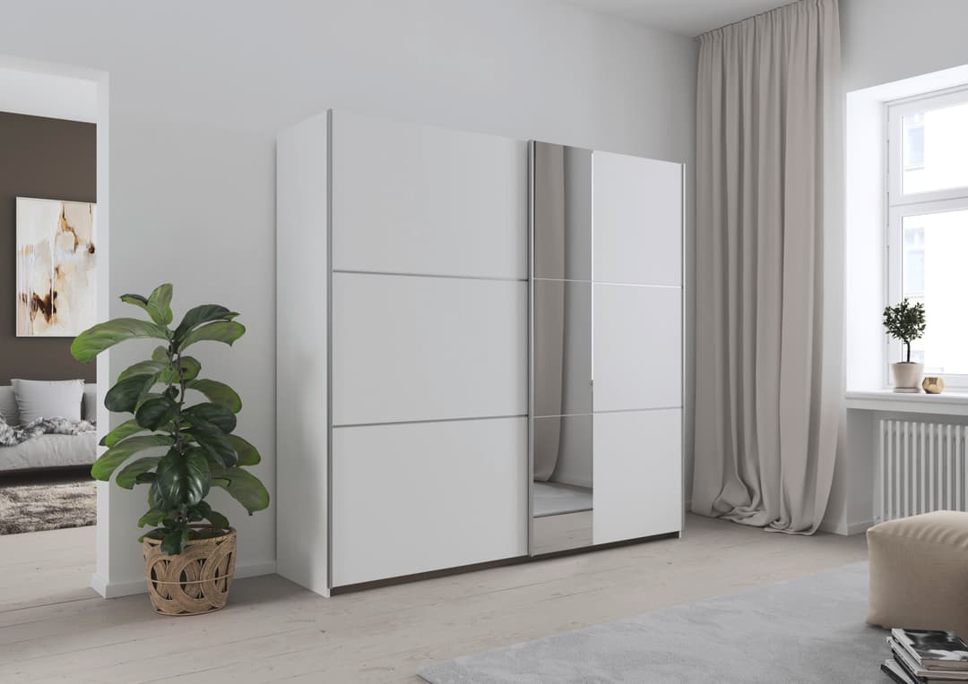 rauch Schwebetürenschrank Kleiderschrank Astana | Weiß