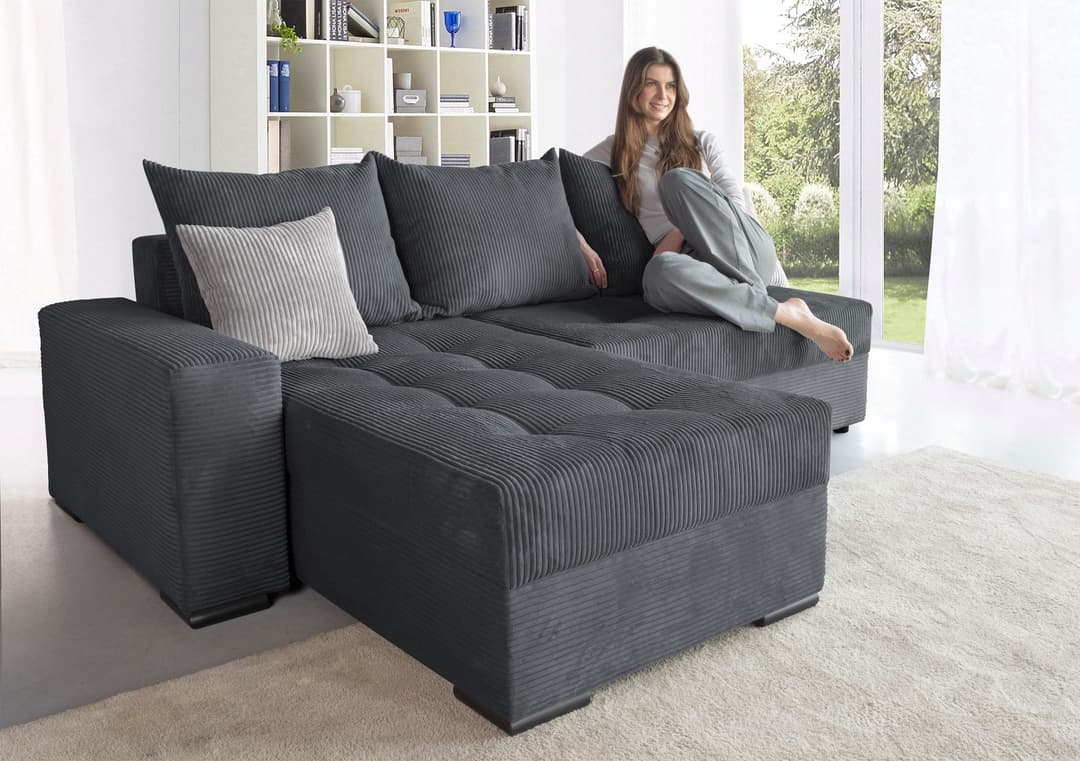 COLLECTION AB Ecksofa Josy L-Form | Grau