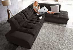 sit&more Ecksofa Pale L-Form | Schwarz