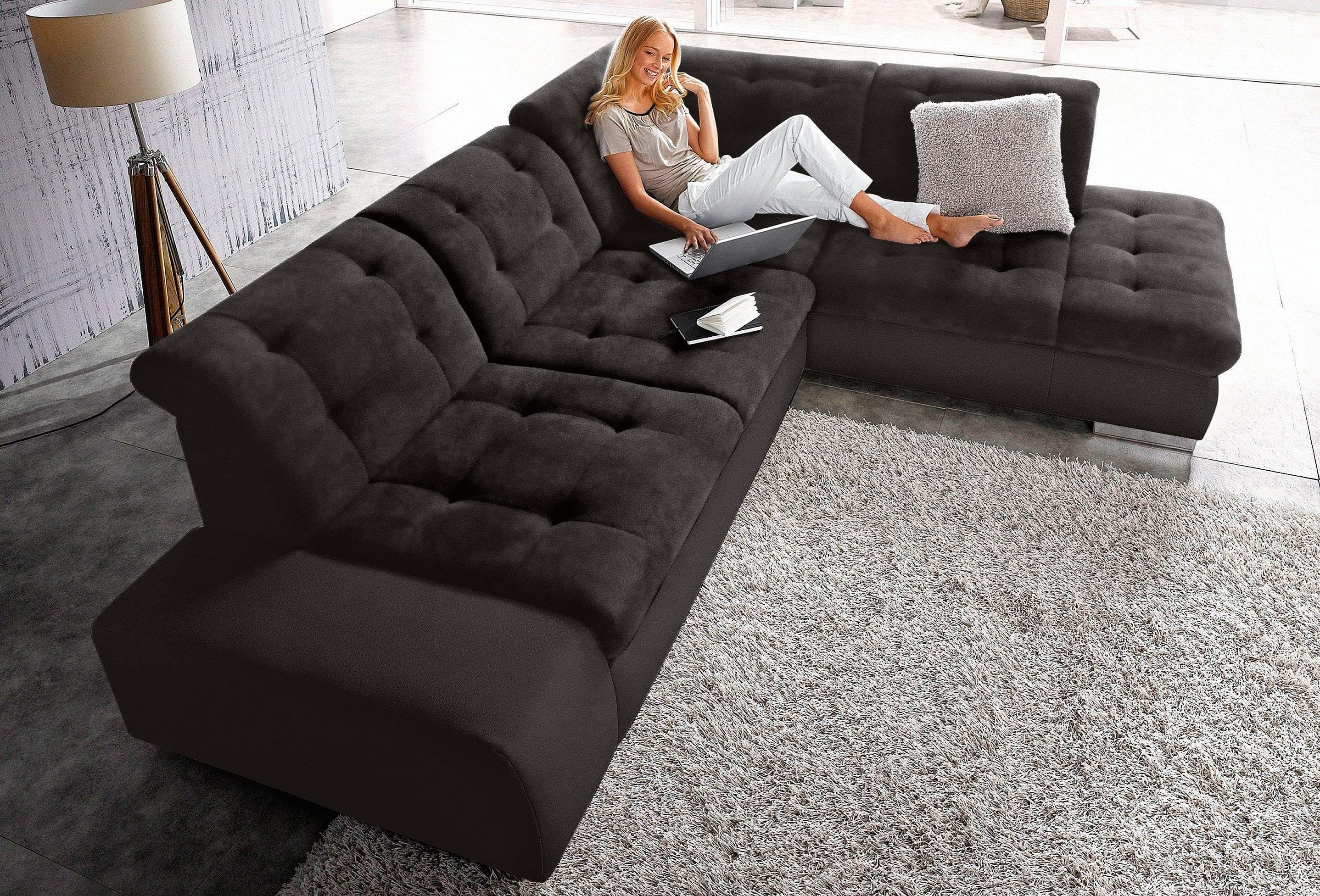 sit&more Ecksofa Pale L-Form | Schwarz