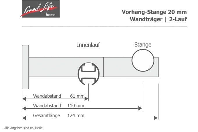 Good Life Kombi-Vorhangstange Gorra | Silber