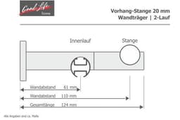 Good Life Kombi-Vorhangstange Gorra | Silber
