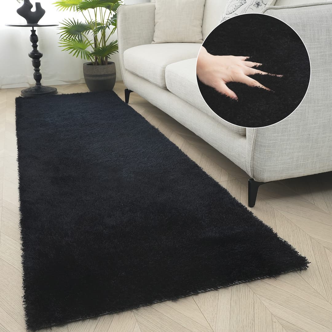 Bruno Banani Hochflor-Läufer Dana Teppich | Schwarz
