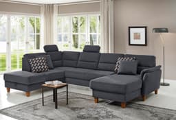Home affaire Wohnlandschaft Palmera U-Form | Grau