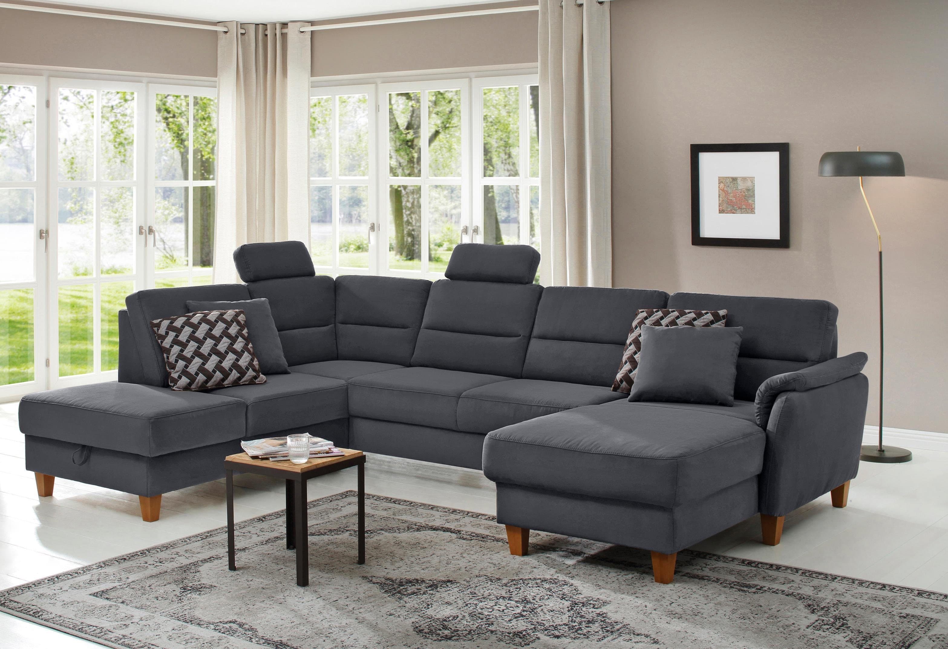 Home affaire Wohnlandschaft Palmera U-Form | Grau