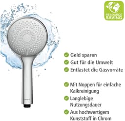 WENKO Handbrause Watersaving | Schwarz