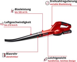 Einhell Akku-Laubbläser GC-CL 18 Li E Kit | Rot
