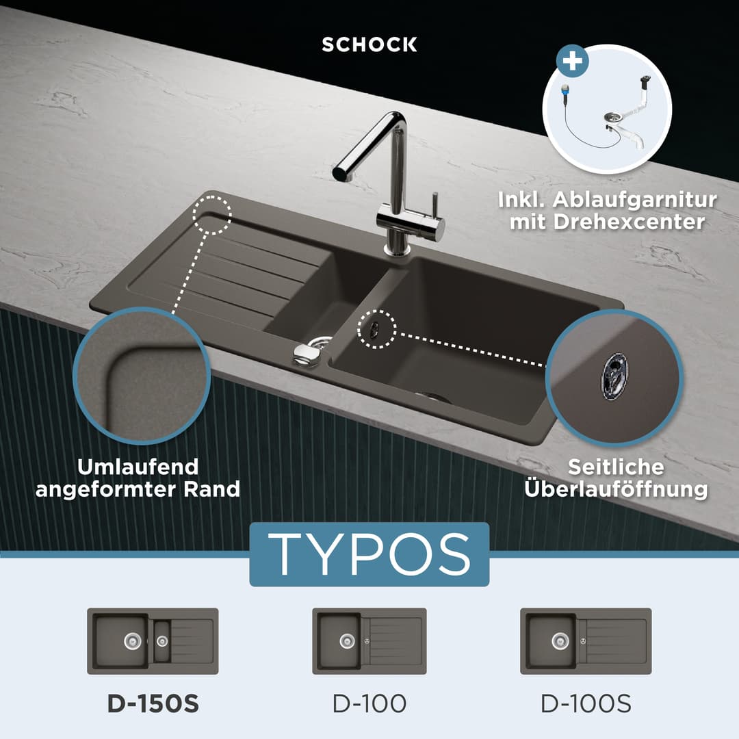 Schock Granitspüle Typos DS | Grau
