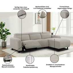 OTTO home Ecksofa SKAANE Struktur | Grau
