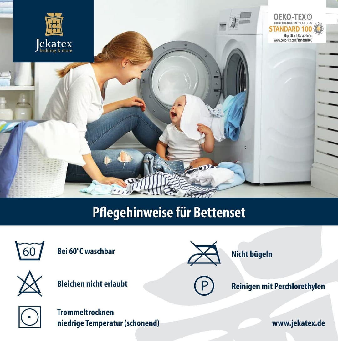 Jekatex Microfaserbettdecke + Kopfkissen | Weiß