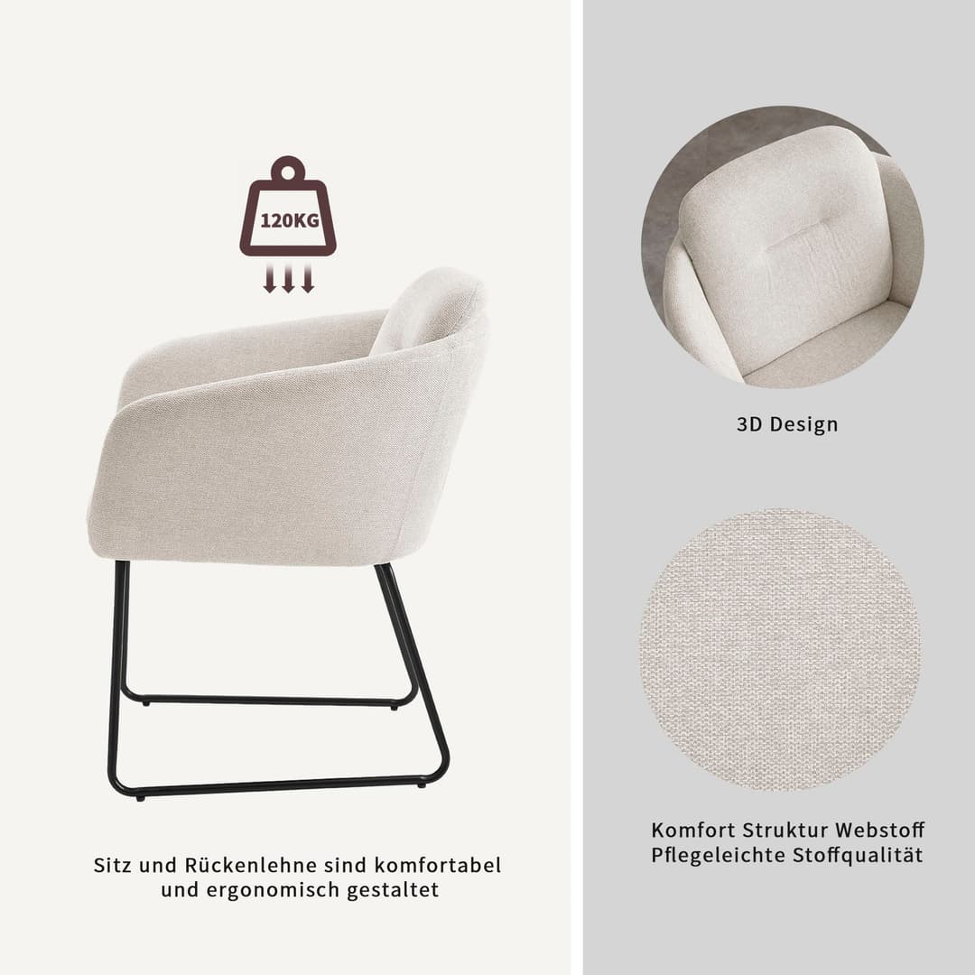 OTTO home Esszimmerstuhl Sphere (Set, 2 St) | Beige
