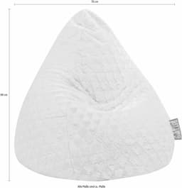 Sitting Point Sitzsack FLUFFY HEARTS L | Weiß