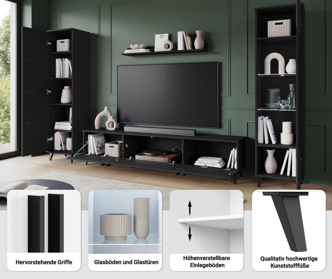 Home affaire Wohnwand Helsinki | Braun