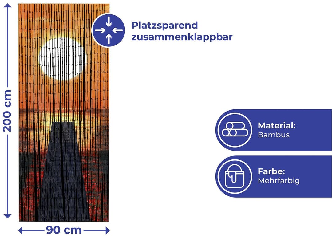 Maximex Türvorhang Sonnenuntergang | Mehrfarbig
