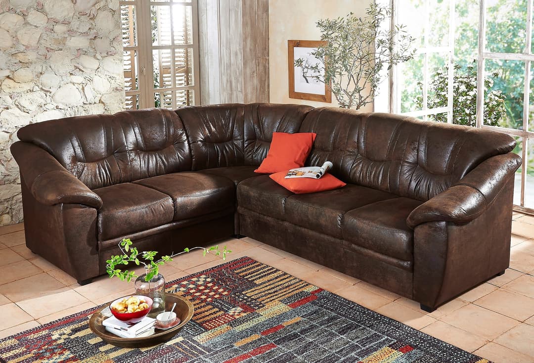 Home affaire Ecksofa Savona L-Form | Braun