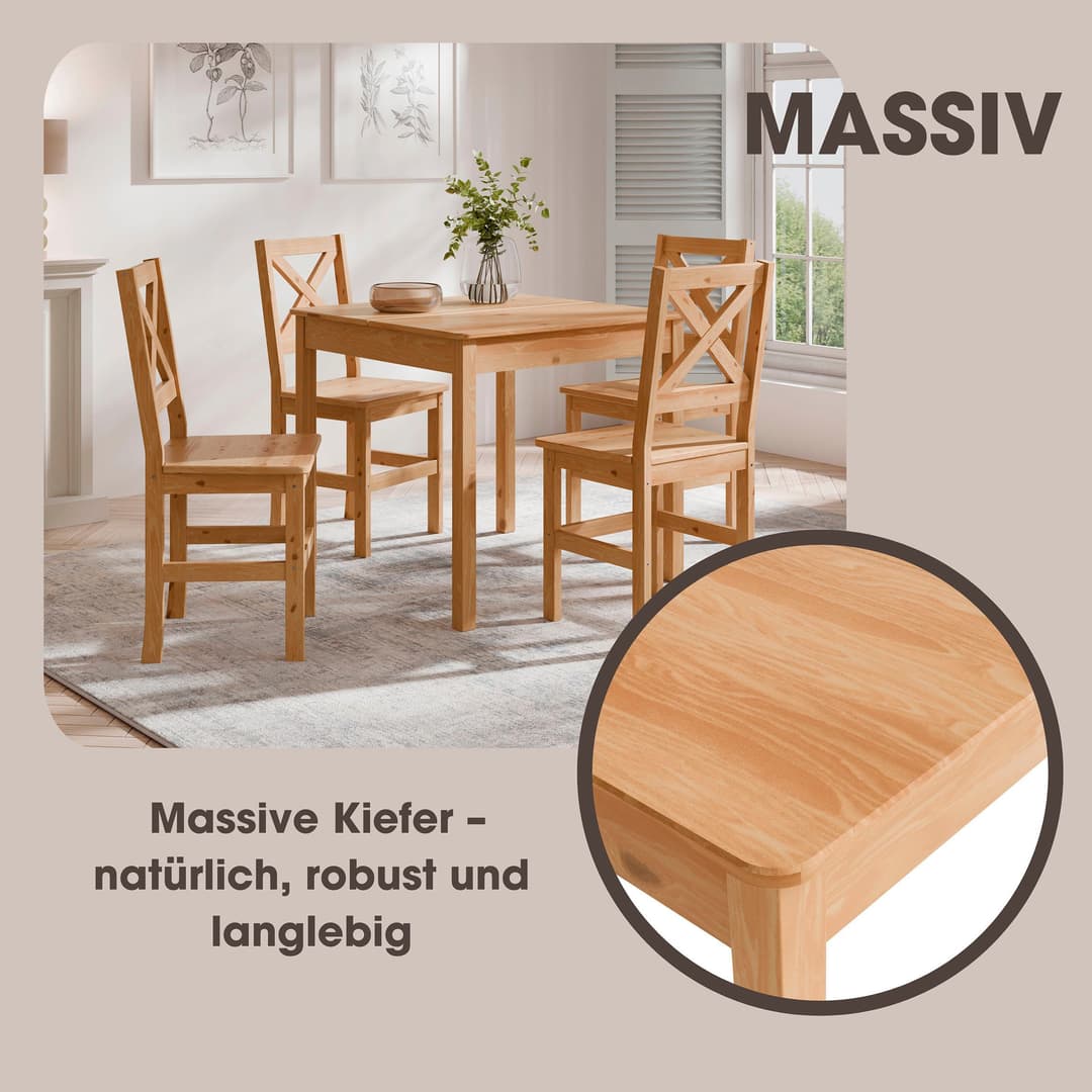 Home affaire Esstisch Malmö | Holztöne