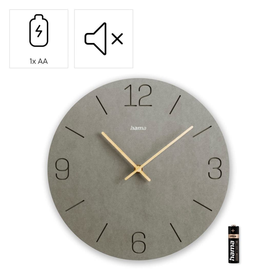 Hama Wanduhr Kreta | Grau