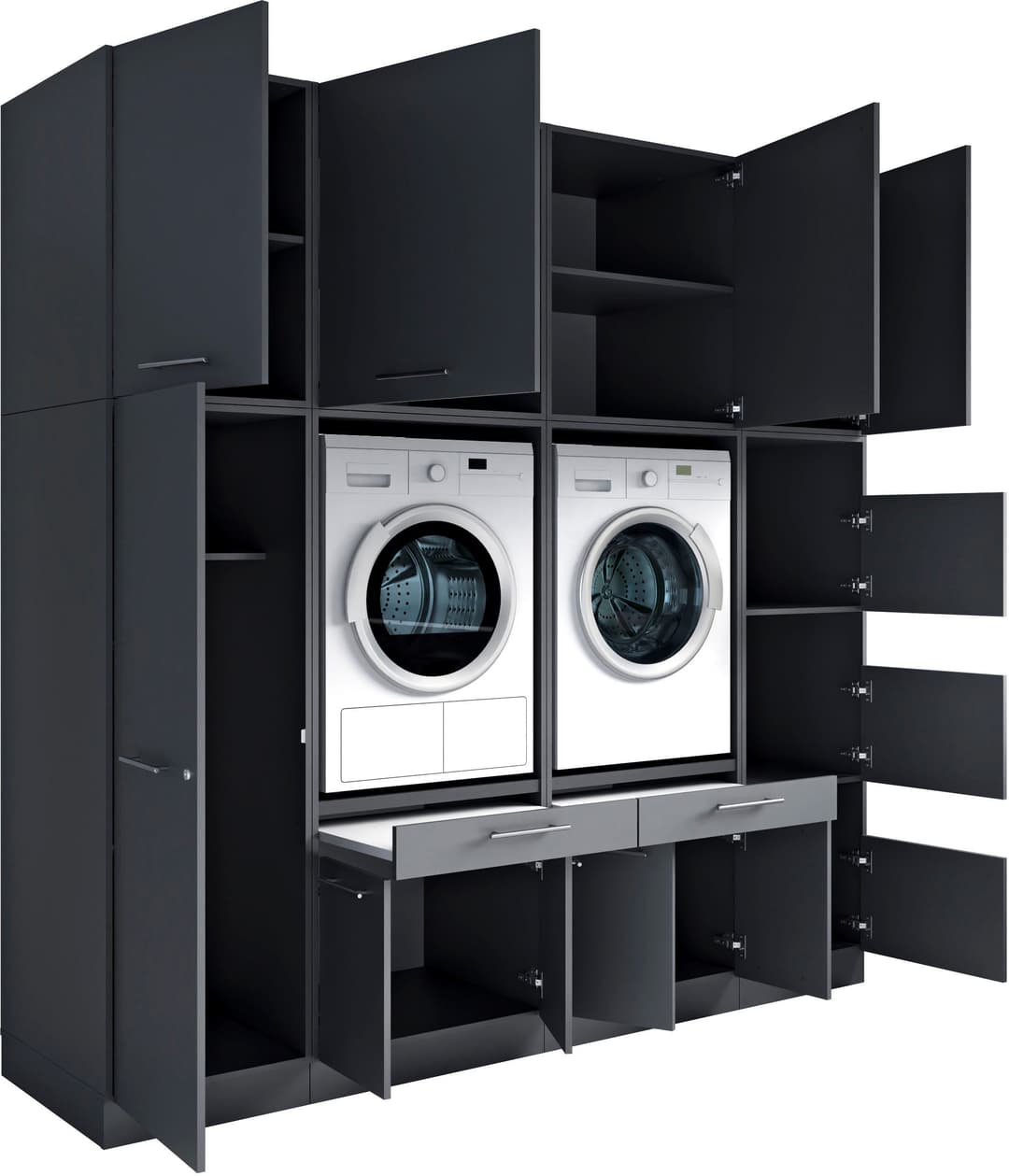 Laundreezy Mehrzweckschrank-Set | Schwarz