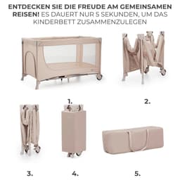 Kinderkraft Baby-Reisebett JOY 2 | Beige