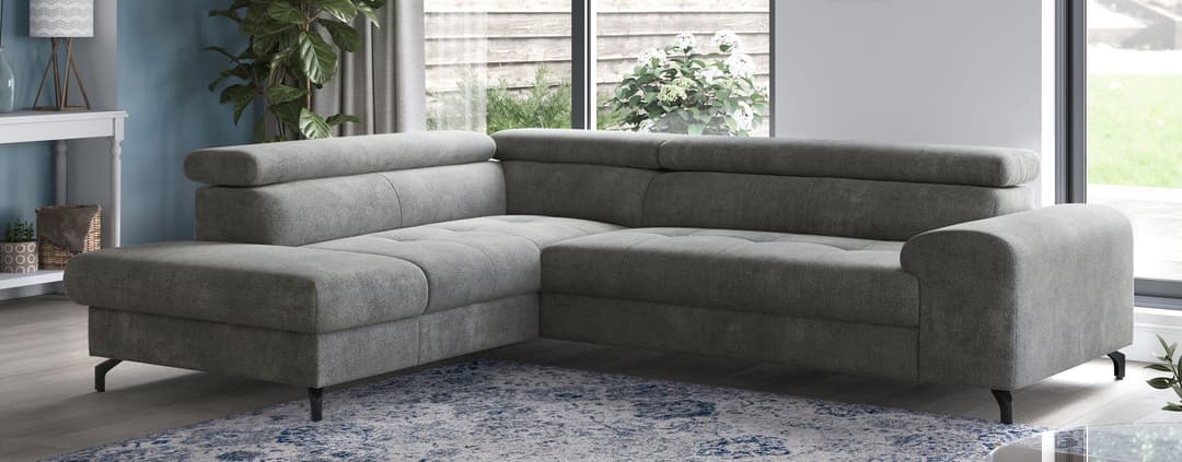 COTTA Ecksofa Aura L-Form | Grau