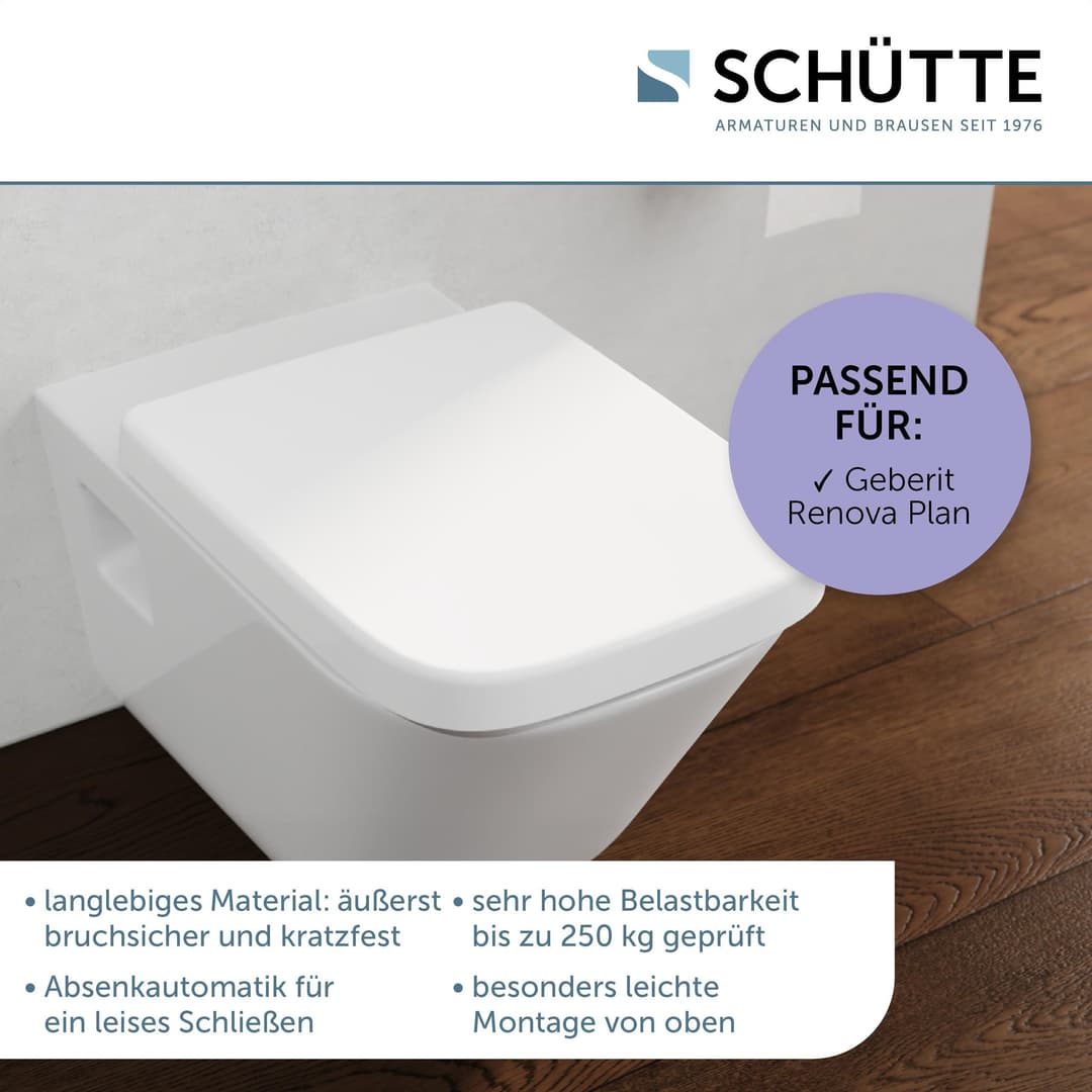 Schütte WC-Sitz Duroplast WHITE E-Form PRO 4 | Weiß