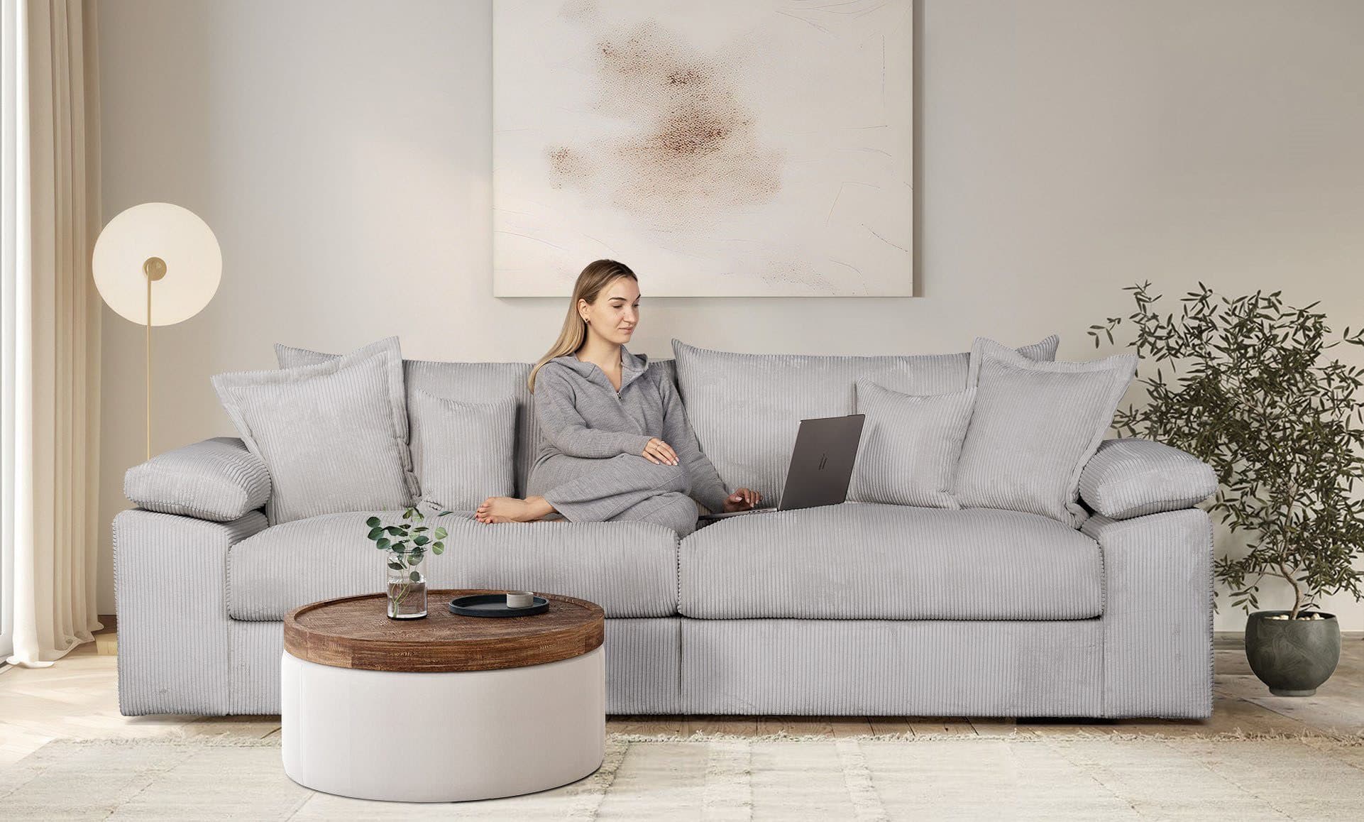 Home affaire Big-Sofa Soft&Cosy XL | Grau