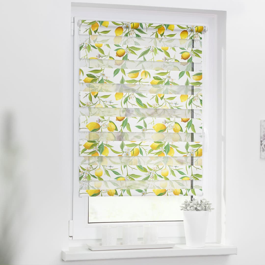 Doppelrollo Duo Rollo Motiv Limone | Gelb