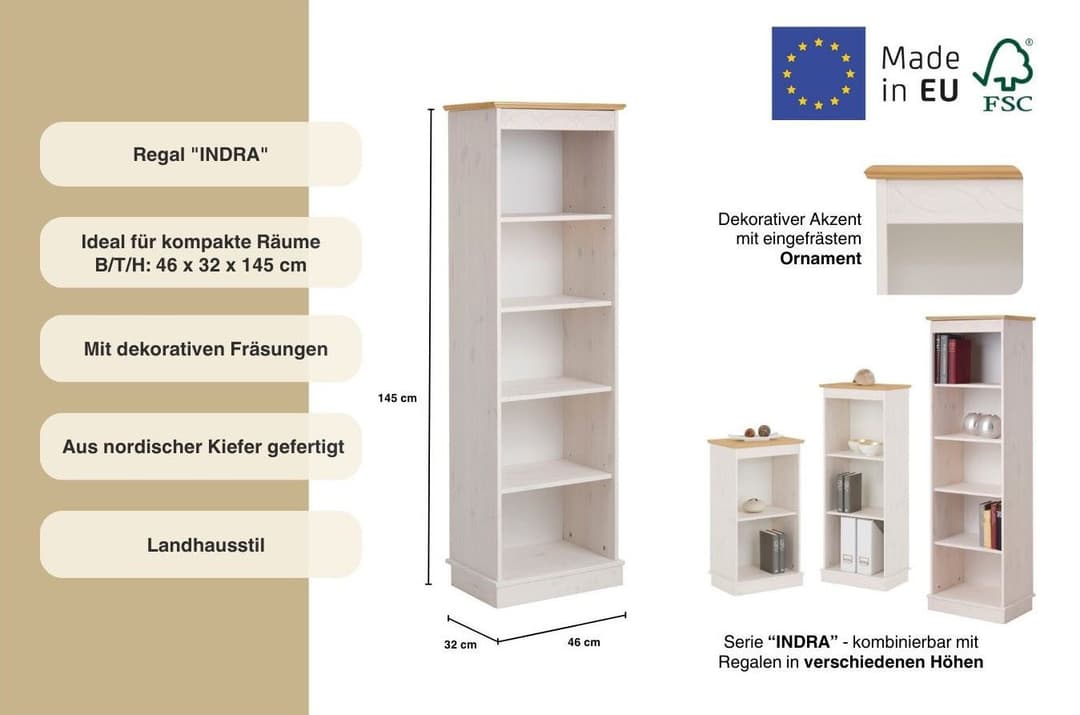 OTTO home Standregal Indra | Weiß