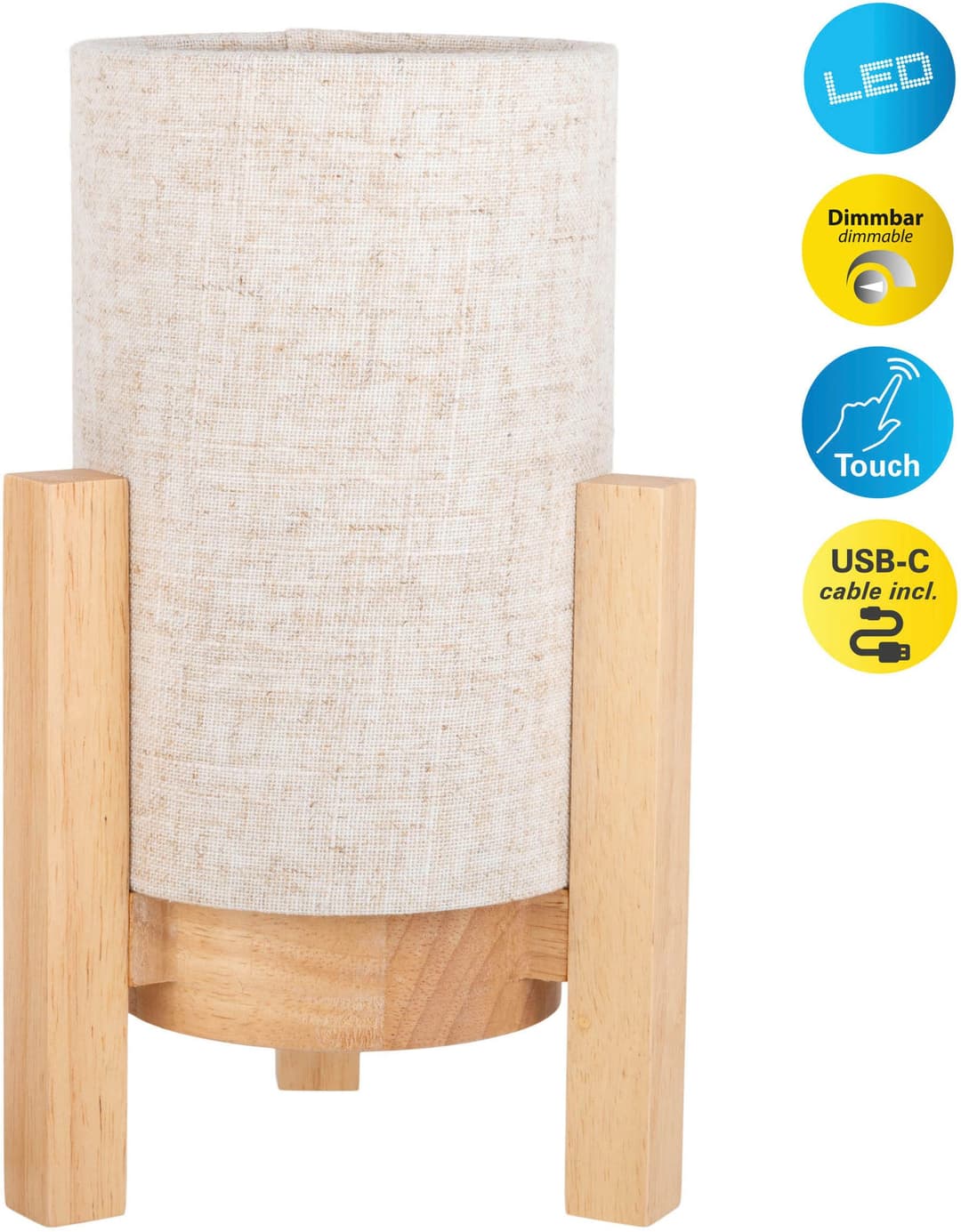 Näve Madita LED Tischleuchte | Holztöne