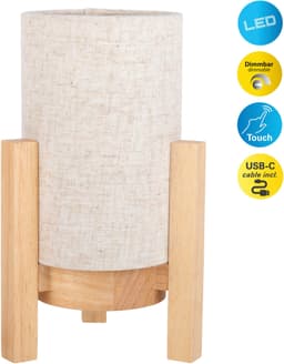 Näve Madita LED Tischleuchte | Holztöne