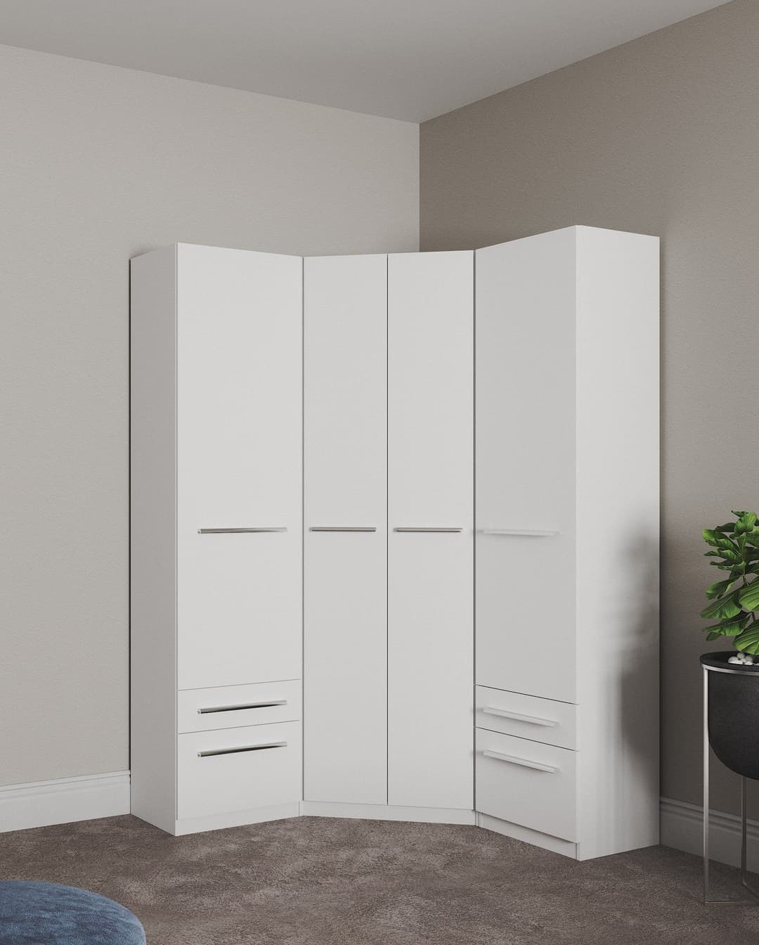 priess Kleiderschrank Barcelona | Weiß