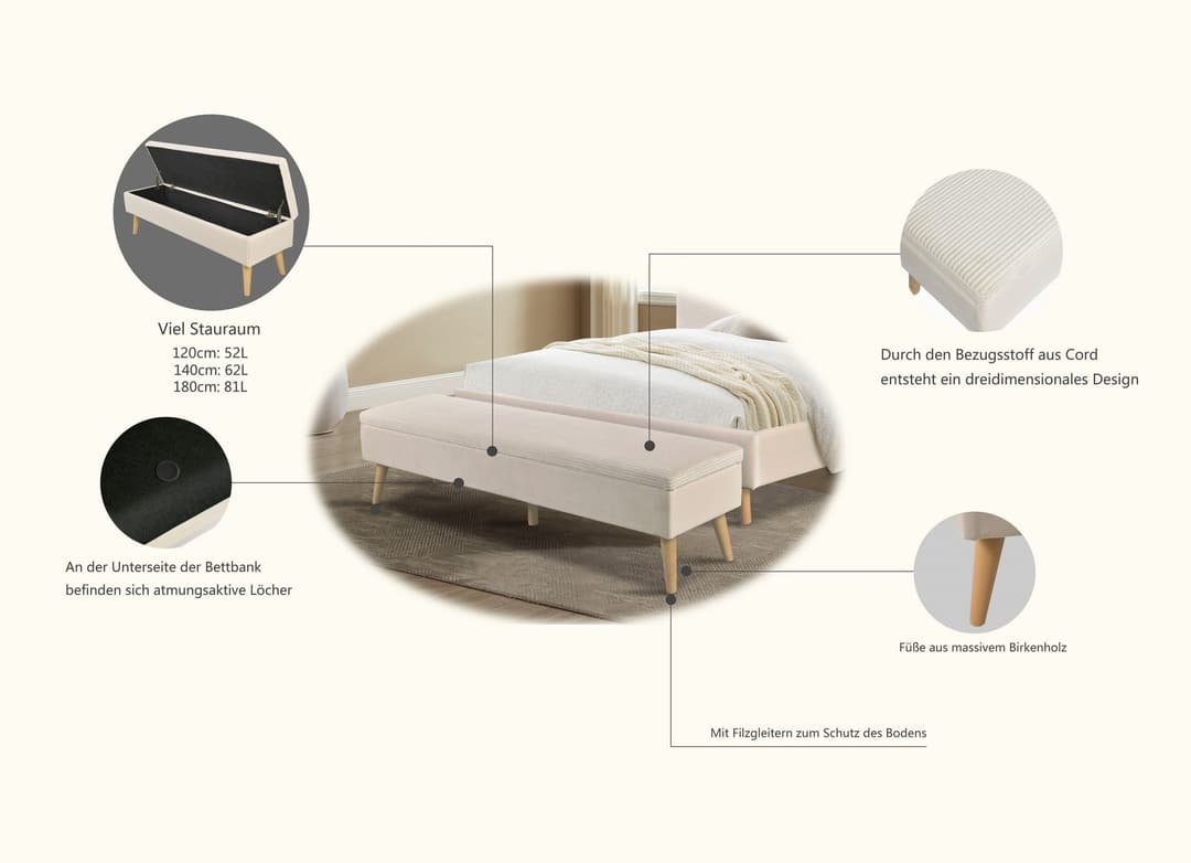 Home affaire Bettbank Armandine | Beige