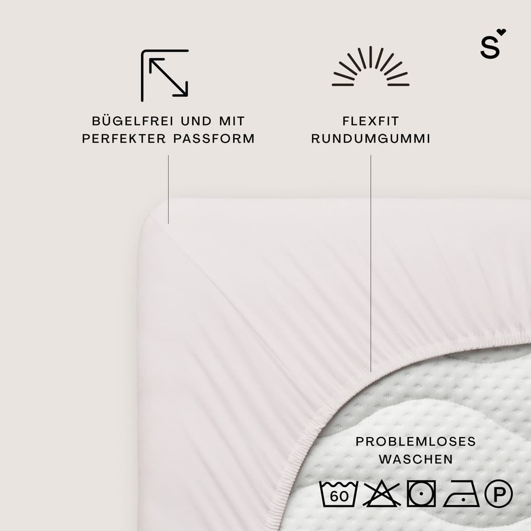 Schlafgut Basic Cotton Spannbettlaken | Beige
