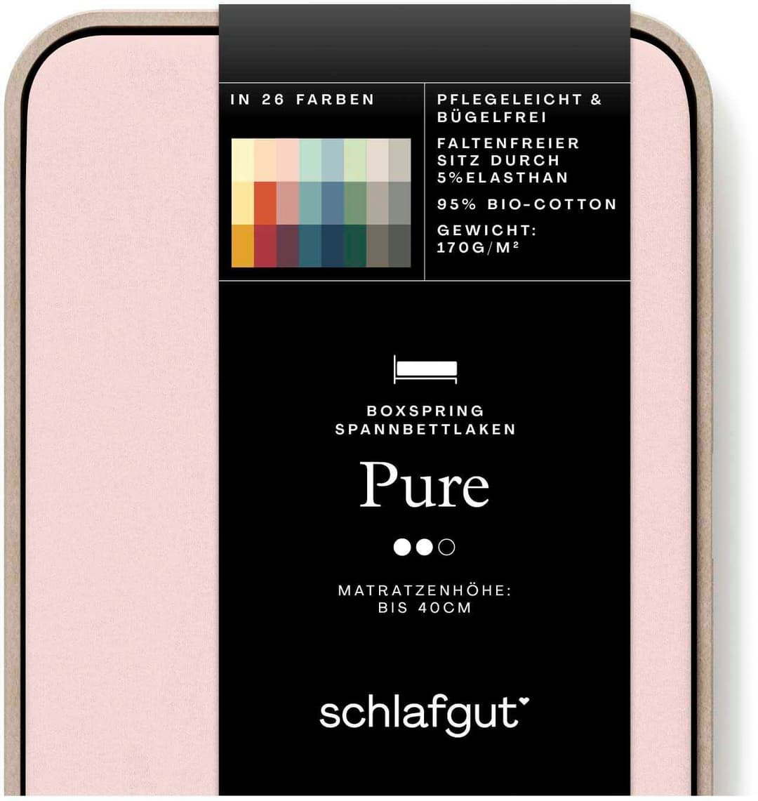 Schlafgut Spannbettlaken PURE BOXSPRING | Rosa