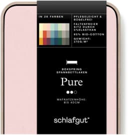 Schlafgut Spannbettlaken PURE BOXSPRING | Rosa