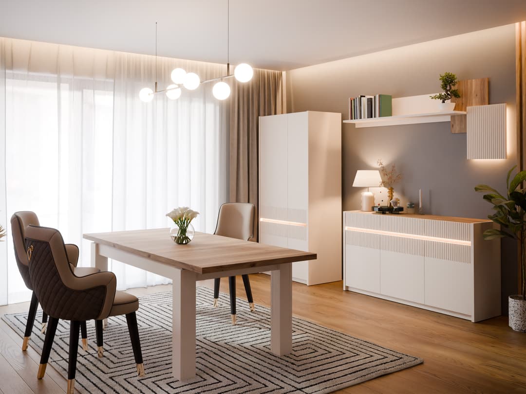 FORTE Garderobenschrank Oak Squere | Beige
