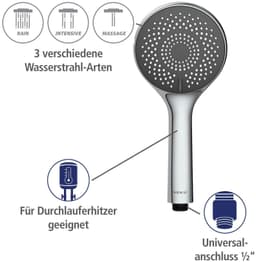 WENKO Handbrause Watersaving | Silber
