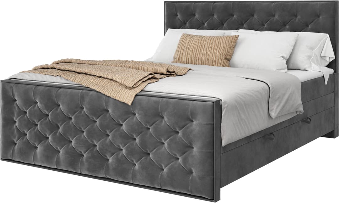 FORTE Boxspringbett Lanciano Max | Grau