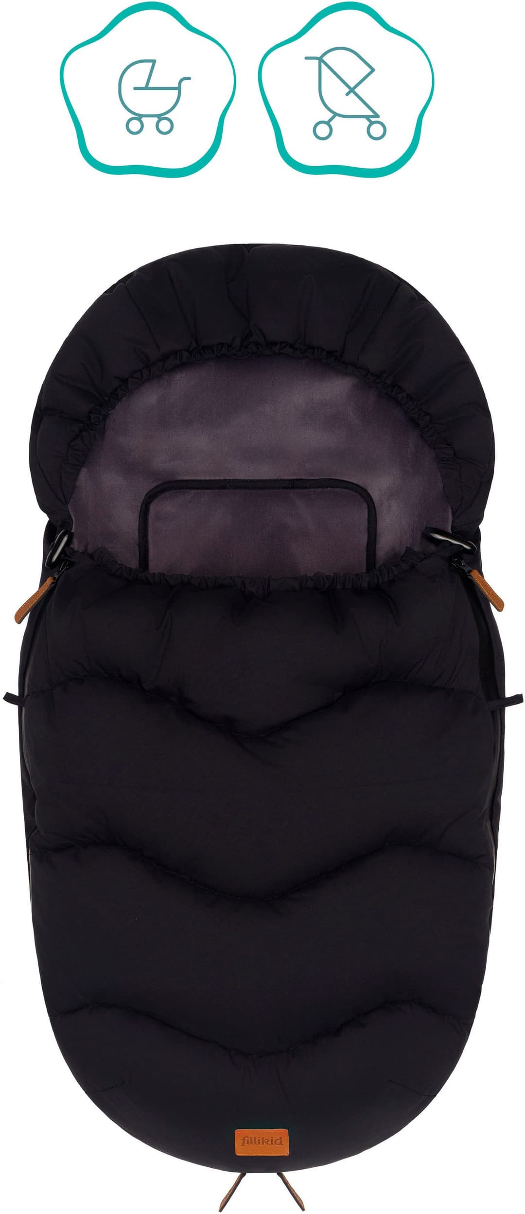 fillikid Fußsack Nuptse | Schwarz