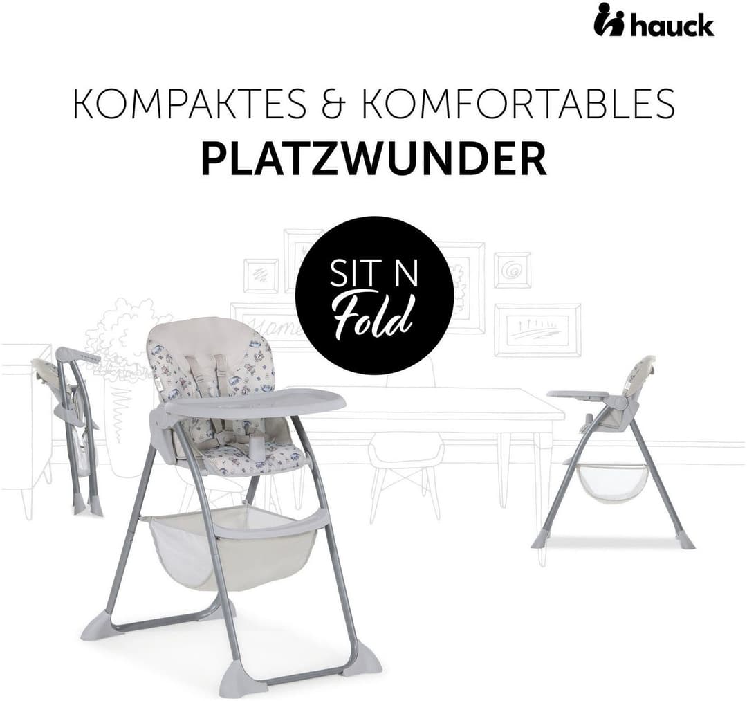 Hauck Sit N Fold Hochstuhl | Mehrfarbig