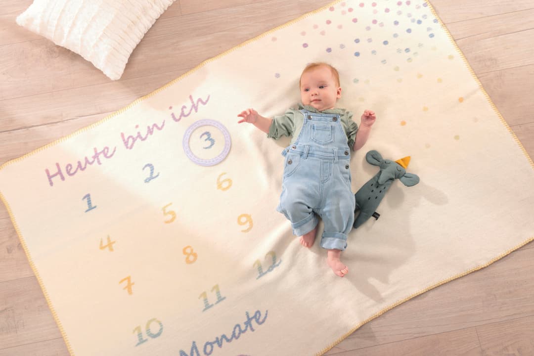 Biederlack Babydecke Milestone | Mehrfarbig