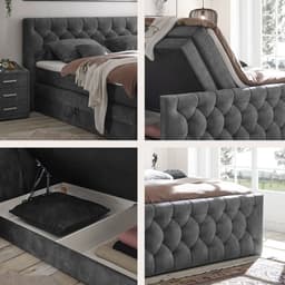 ED EXCITING DESIGN Boxspringbett "Cashfield" | Grau