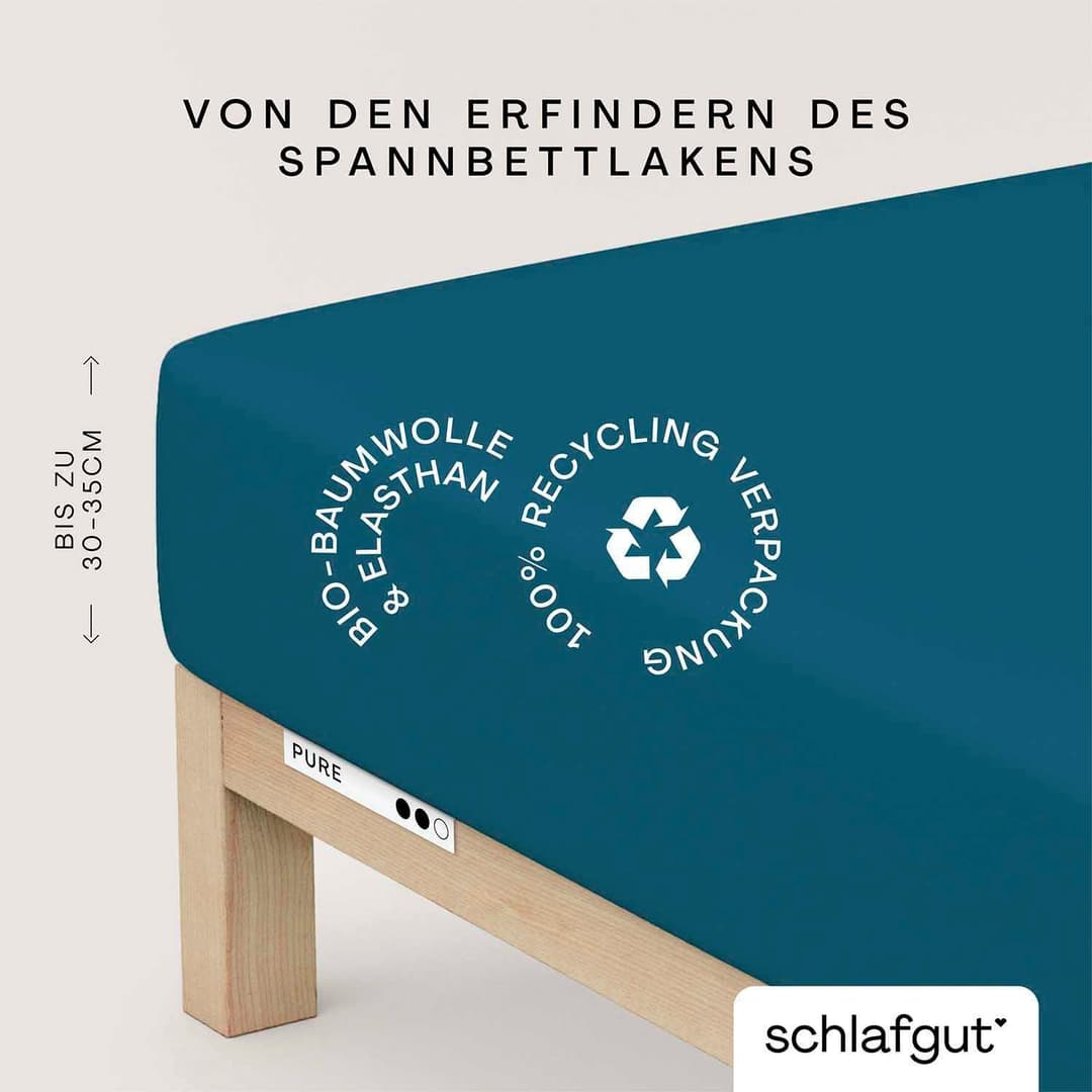 Schlafgut Spannbettlaken PURE | Blau