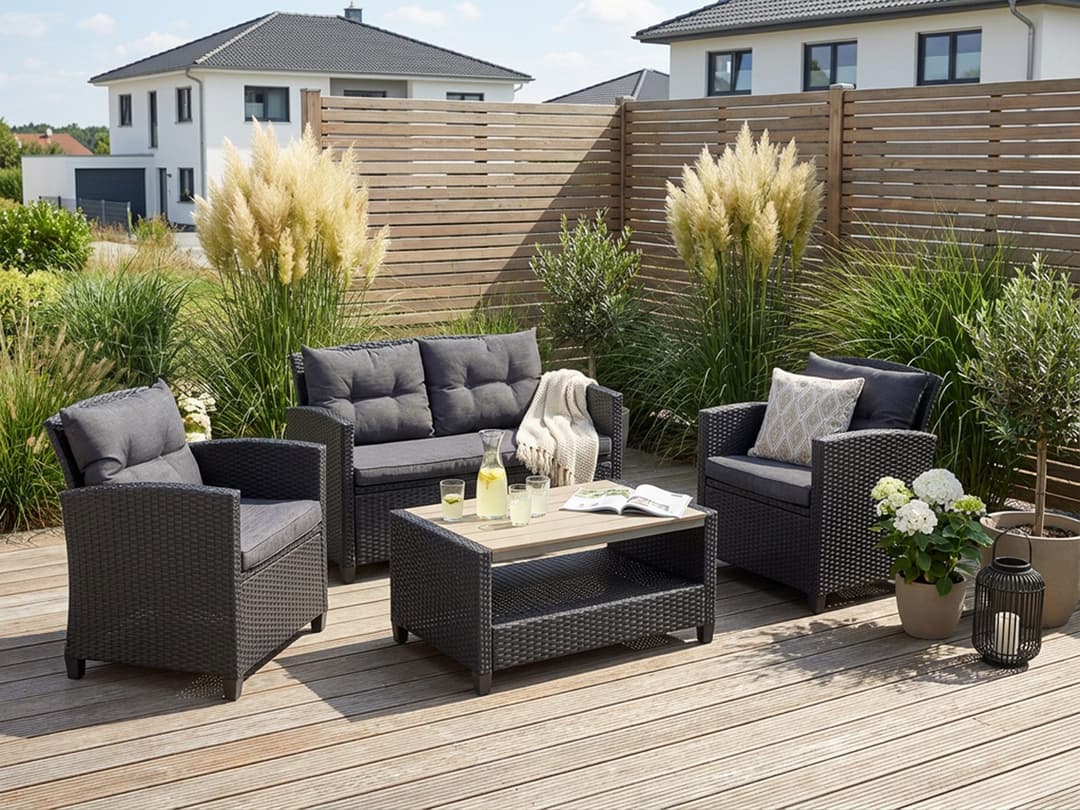 KONIFERA Gartenlounge-Set St. Tropez | Schwarz