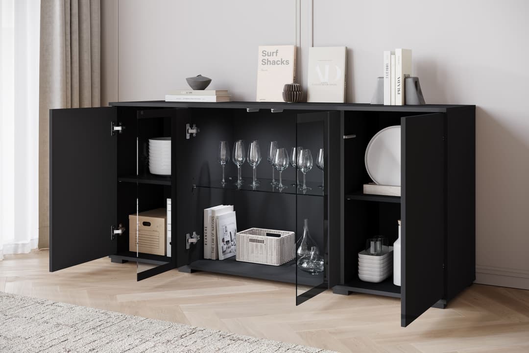 Home affaire Sideboard Caro | Schwarz