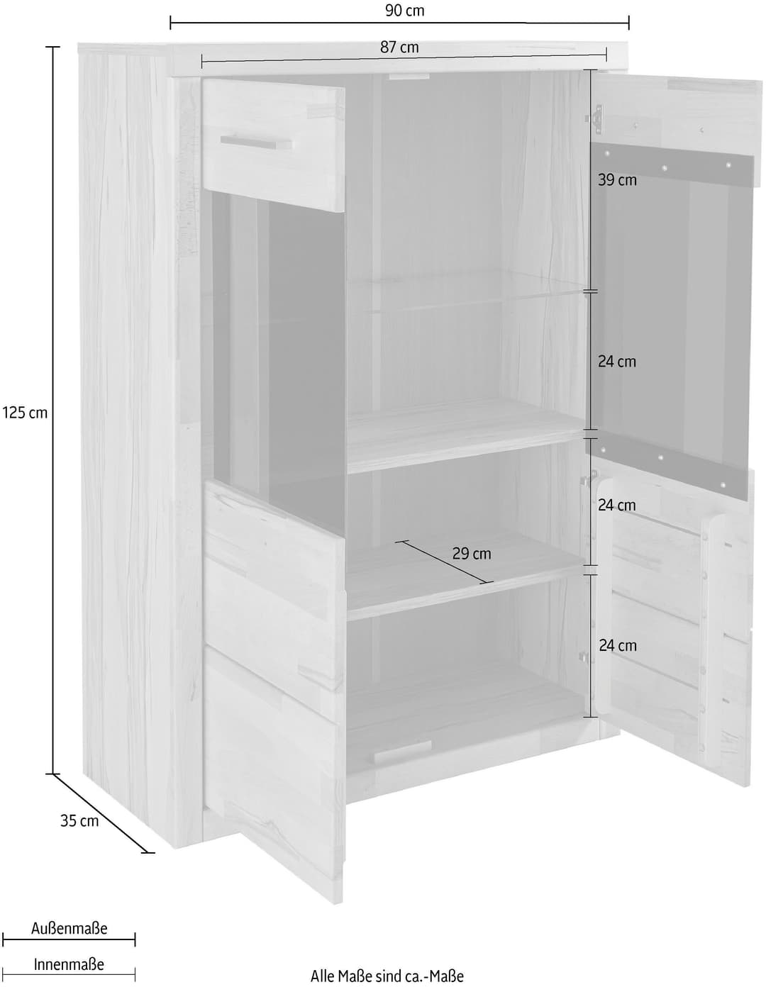 OTTO home Vitrine Ribe | Holztöne
